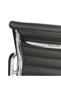 Fotel konf. CH1081T,czarna skóra ,chrom - d2design